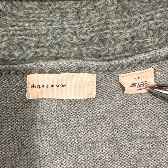 EUC Anthropologie Sleeping on Snow Fair Isle Style Funnel Neck Cardigan - Picture 10 of 11